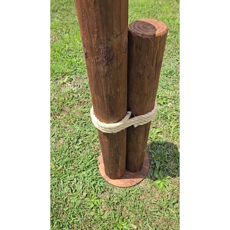 Amish Handmade Nautical Large Pier Post Decoration with Rope