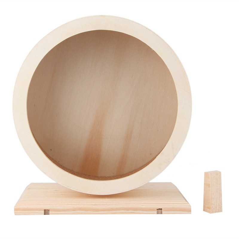 Wooden Bracket Silent Pet Exercise Running Wheel Toy for Hamster