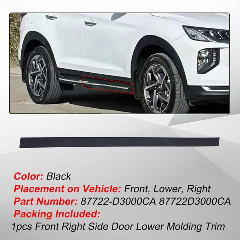 XQSMWF 87722D3000CA Door Lower Garnish Molding Trim Front Right Passenger