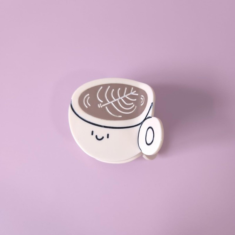 Coffee Hair Clips,Acetate Claw Clips,Funny Coffee Beverage Hair Clips for