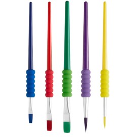 Toddler Paint Brushes Set Ergonomic Soft Grip for Kids Ages 2-4 and 4-8 Nylon Bristles Ideal for Watercolor Painting Comfortable Size for Toddlers 1-3