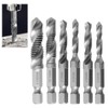 6Pcs HSS Thread Tap Drill Bit Set, 1/4” Drills and