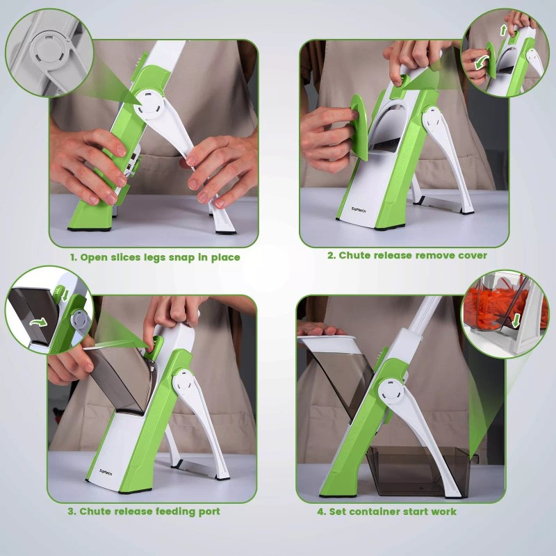 SUPMAKIN Safe Mandoline Slicer for Kitchen, Adjustable Potato Slicer,Vegetab