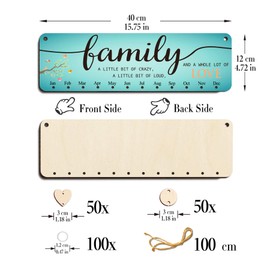 Gifts for Mom Grandma,Family Love Birthday Board Calendar Wall Hanging,Family Birthday Reminder Plaque with Tags