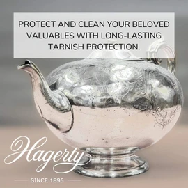 HAGERTY Silver Duster silver cleaning cloth with tarnish protection 55x35 cm I Impregnated cotton silver polishing cloth I Efficient cleaning cloth for silver and silver-plated metal vases frames etc