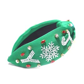 TQUXNGA Knoten-Weihnachts-Stirnband, farbige Perlen, verziert, Yoga, Sport, Weihnachten, Stirnband für Damen