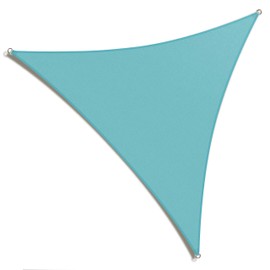 Amgo 12' x 12' x 17' Turquoise Right Triangle Sun Shade Sail Canopy Awning ATAPRT12, 95% UV Blockage, Water & Air Permeable, Commercial and Residential (Custom