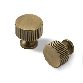 SALISENG Antique Brass Kitchen Cabinet Knob - Bronze Dresser Drawer Knob 6 Pack, Brass Handles for Bathroom Bedroom Closet Wardrobe,Furniture Hardware pulls