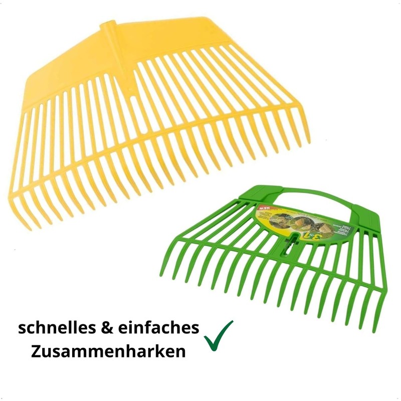 Rekord Leaf Rake (Plastic, Yellow) with 26 Prongs and 60