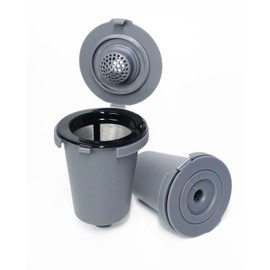 PALICO P Café - Reusable Filter Cup, Stainless Steel Mesh Filter, Special design water shower, durable filter cups, Coffee Brew with Coffee Accessories, Gray(2 Pack)