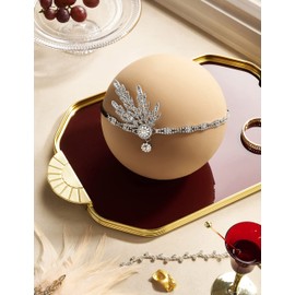 Babeyond® 1920s style leaf locket round beaded headband for women Inspired by The Great Gatsby -