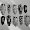 30Pcs Halloween Press on Nails Medium Almond Fake Nails with