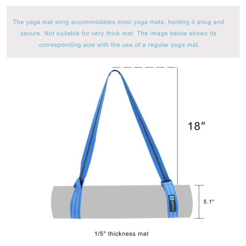 A AZURELIFE Premium2 in 1 Yoga Mat Strap, Adjustable Anti-slip