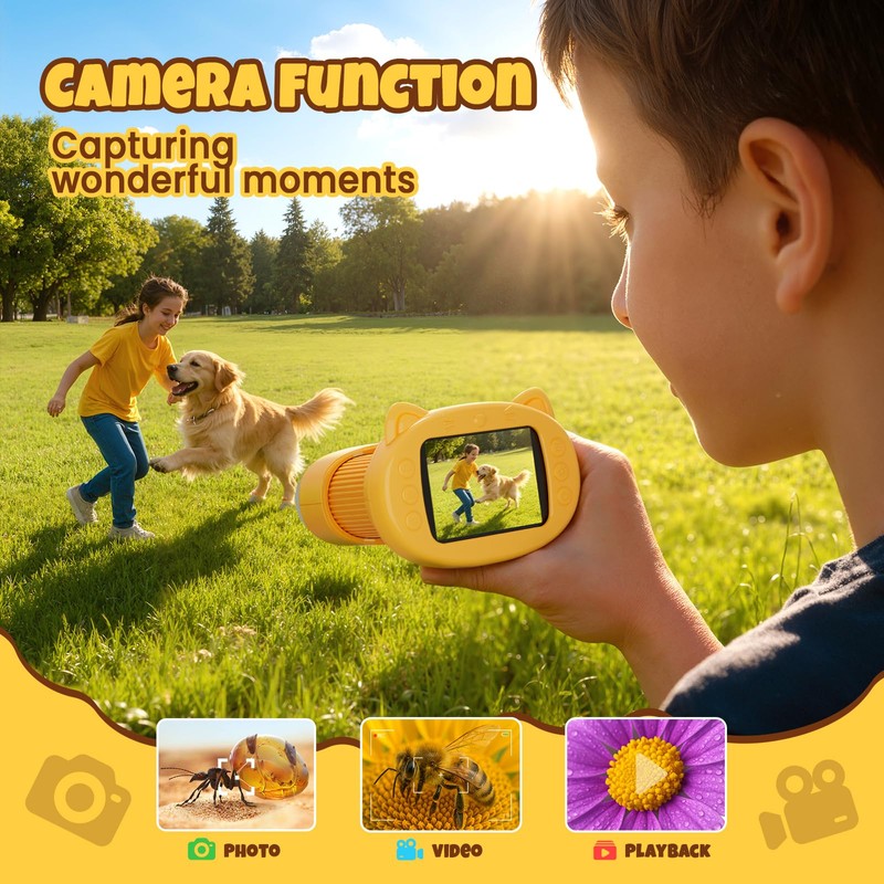 Handheld Digital Mini Microscope for Kids: 1000X 4K Pocket Portable
