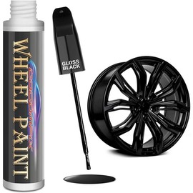 Gloss Black Rim Touch Up Paint, Wheel Scratch Repair Touch Up Paint Pen, Quickly Fix Rim Scratches, Curb Rashes and Surface Damage, Universal Color Black Rim Paint (Gloss Black) Car - Colour: Matte Black