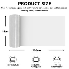 Smart Iron on for Cricut Joy, 14 x 200 cm Plotter Film, Textile, Smart Heat Transfer Vinyl, Flex Film Plotter Textiles for Iron-on, PU Plotter Film, Textile for Fabrics, T-Shirts, DIY Patterns
