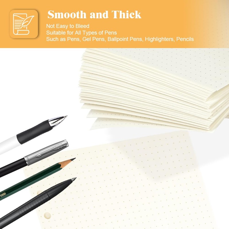Vicloon A5 Refill Paper Dotted 180 Sheets Paper Refillable Note