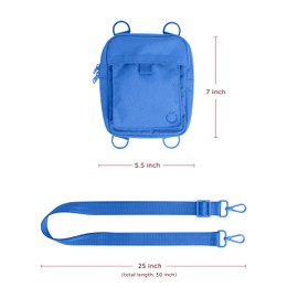 Ubbi Dog Treat Pouch, Hands-Free Training, Built-in Poop Bag Dispenser, Multiple Adjustable Strap Positions, Blue