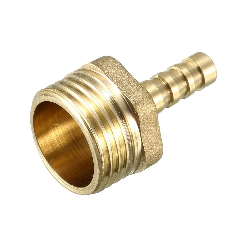 sourcing map Brass Wide Hose Connection 6 mm with Barb