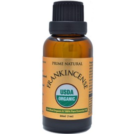 Prime Natural Organic Frankincense Essential Oil 30ml / 1oz Pure, Undiluted Aromatherapy Scent for Relaxation, Skin Care, and Calming Meditation