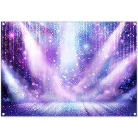 Luminora 7x5ft Purple Spotlight Stage Concert Backdrop Sing Dance Music Festival Lighting Background Prom Birthday Party Decoration Photo Banner Props