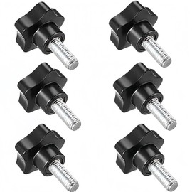 6 PCS Clamping Handle Screw Knobs Handle,M8 x 20 mm Thread Replacement Star Hand Knob, Dia Plum Hex Shaped Grips Star Knob Male Thread for Umbrella Base Replacement knob