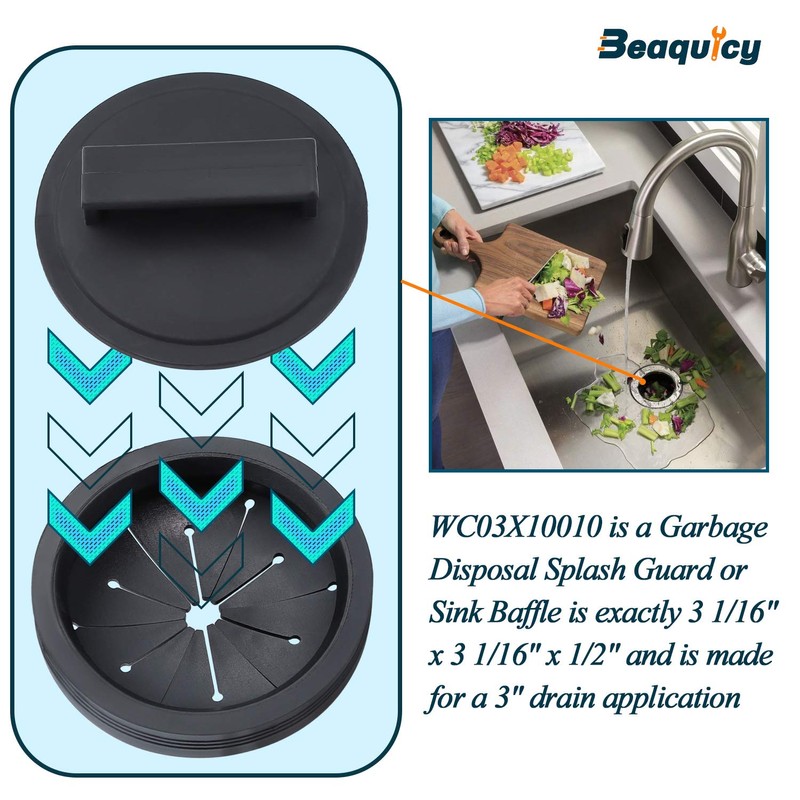 Beaquicy Garbage Disposal Splash Guards and Stopper Set - 3