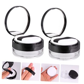 Outanaya 2sets Portable Loose Powder Boxes Elastic Mesh Sub Boxes Empty Mini Powder Containers