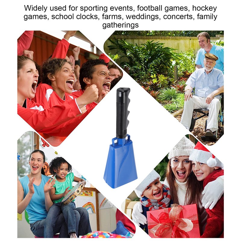 Cow Bell Noise Maker with Handle Loud Cheering Hand Bell