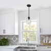 KLSS Black Pendant Lights Kitchen Island - Clear Glass Pendant