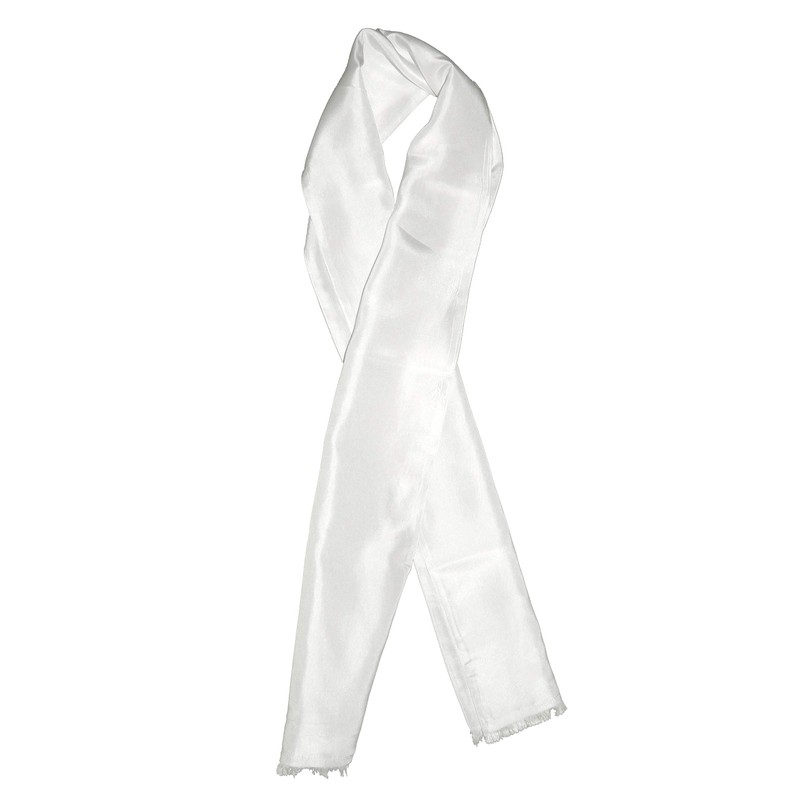 Royal Silk Dashing White Silk Aviator Scarf Pure 100% Silk