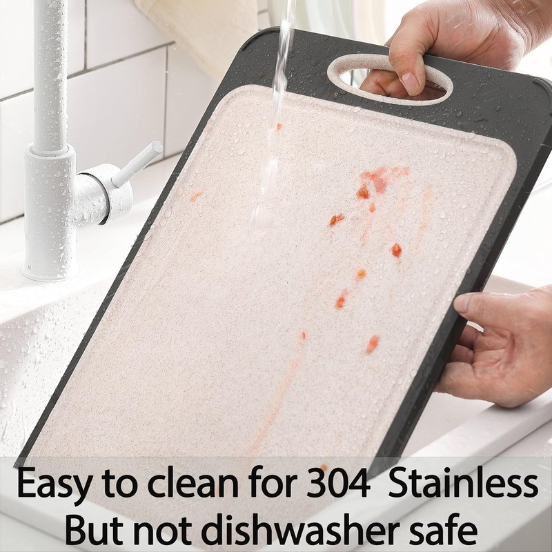 SsnDdm Double-Sided Cutting Board for Kitchen - 304 Stainless Steel