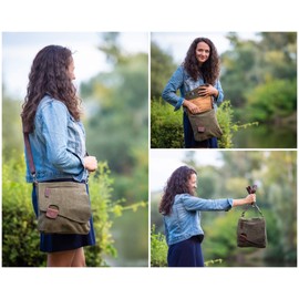 LECONI LE3027-VL Women's Crossbag Suede Real Leather Natural Women's Shoulder Bag Casual Bag for Women Suede Handbag 29 x 29 x 6 cm - Green -