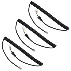 Afadorable 3Pcs Mic Cable Cord Wire Fit for Yaesu FT-7800 FT-8800 FT-8900 FT-8900R FT-7900R FT-1500M FT-2800M Radio, Replacement Microphone Cable for MH-48A6J MH-48 MH-42 MH-36