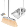 willstar Stainless Steel Broom and Dustpan Set, Long Handle Upright