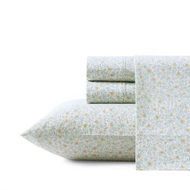 Tommy Bahama - Queen Size Sheet Set, 100% Cotton Percale Bedding with a Crisp & Cool Feel, Bed Sheets with Matching Fitted Sheet & Pillowcases (Cool Zone Sage)