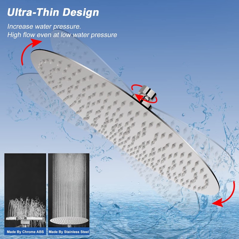 NearMoon Rain Shower Head, Ultra-Thin Design-Pressure Boosting, Awesome Some Experience,