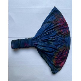 Boho Tie Dye Headband Handmade in Thailand Unisex Cotton Spandex Hair Wrap with Stretch Back Hippie Yoga Festival Style Soft and Breathable (Dark Blue, One Size)