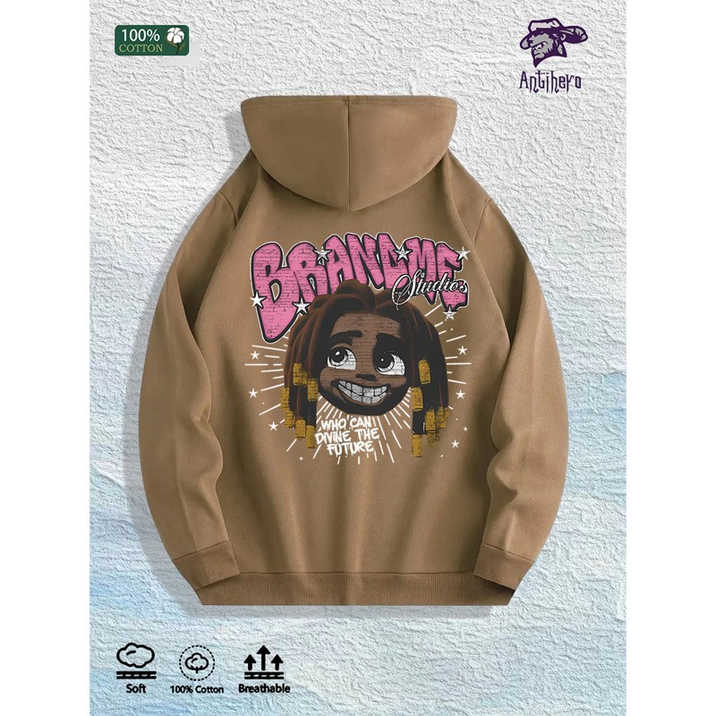 BRANME Studios Graphic Hoodie 100% Cotton US Warehouse 7 ColorsColor: