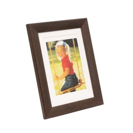 FUJICOLOR フォトフレーム スリーサイズフォトスタンド L/ハガキ/2L 木製 ブラウン 38053