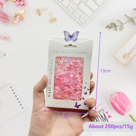 ZIENVE Pink 3D Mix Nail Charms, Acrylic Bow Flower Heart Crystals Gems Nail Rhinestones for Nail Art Decorations Designs DIY Crafting Accessories, Pink02