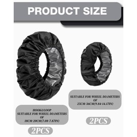 TPZORJX Pack of 4 Wheel Covers for Babies, Pram Tyre Covers, Waterproof Wheel Cover Oxford Fabric, Pushchair Wheel Cover, Dustproof Pushchair Accessories