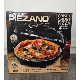 Granitestone Piezano Indoor/Outdoor Electric Pizza Oven w Ceramic - Black Color