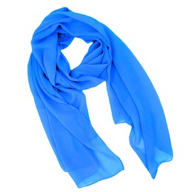 Tapp Collections Fashionable Solid Color Chiffon Scarf - Azure Blue