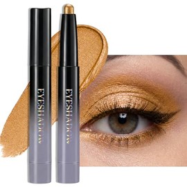 Erinde Sombra de Ojos en Barra Resistente al Agua Glitter, Lápiz de Ojos Color Nude Cremoso, De Larga Duración y Fácil de Difuminar, Maquillaje de Ojo