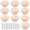 Pinsheng Pack of 10 Wooden Drawer Handles, Furniture Knobs, Round