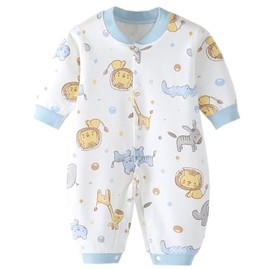 Vinesen Baby Toddler Boys' and Girls' One-Piece Organic Cotton Jumpsuit Thin Lemon Print Romper 6-9 Months Animal