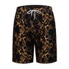 fohemr Mens Luxury Outfit Set Black Gold Shirts and Shorts