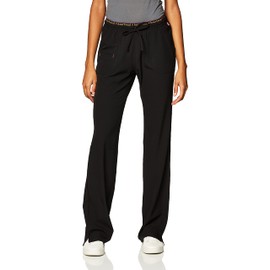 HeartSoul Scrubs Women's Break On Through "heart Breaker" Low Rise Drawstring Pant, Black, Medium/Tall