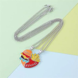 Deluxe Set 2 Cadenas Dijes Mejores Amigos Best Friends Hamburguesa